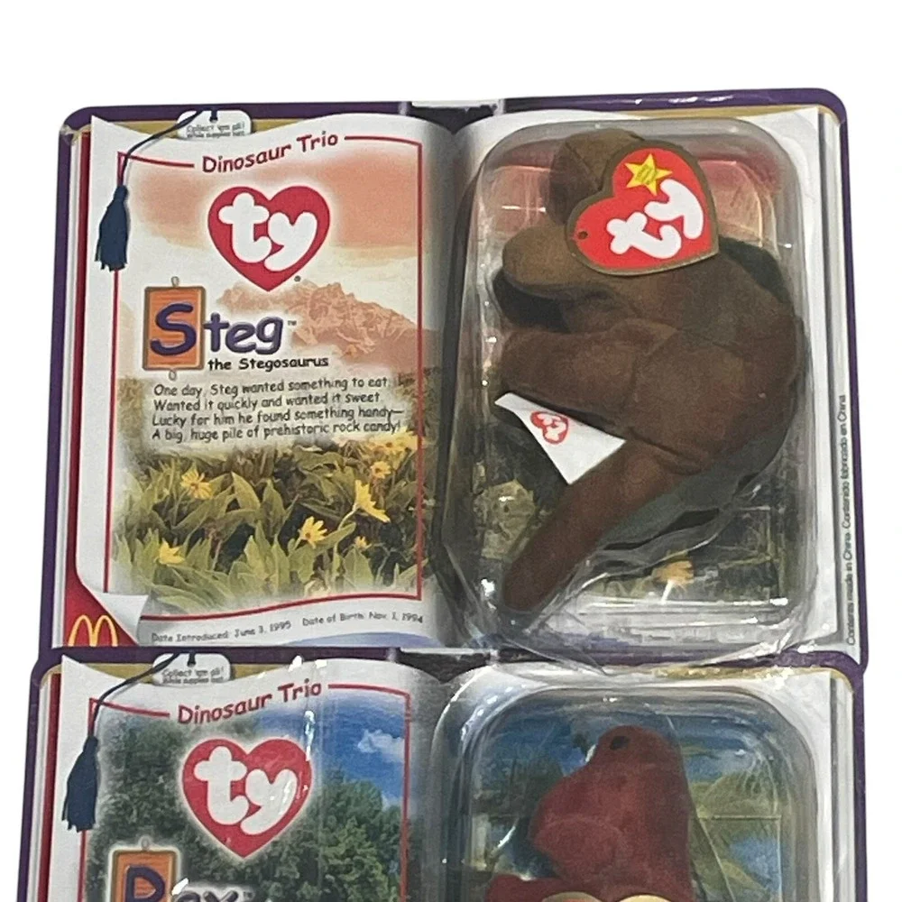 2000 Mcdonald's TY Beanie Babies Special Dinosaur Trio -3 Beanie‎ Set